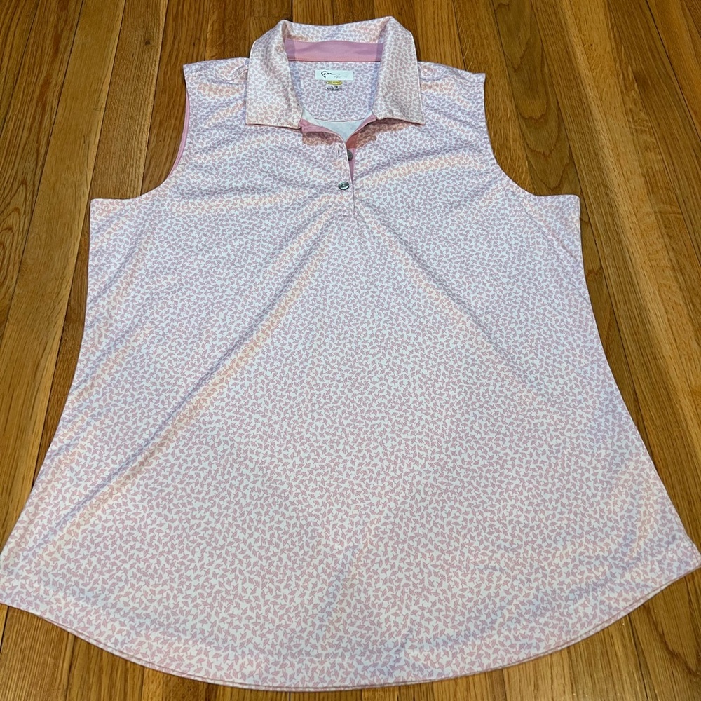 Greg Norman Sleeveless Pink Print Golf Top - Women